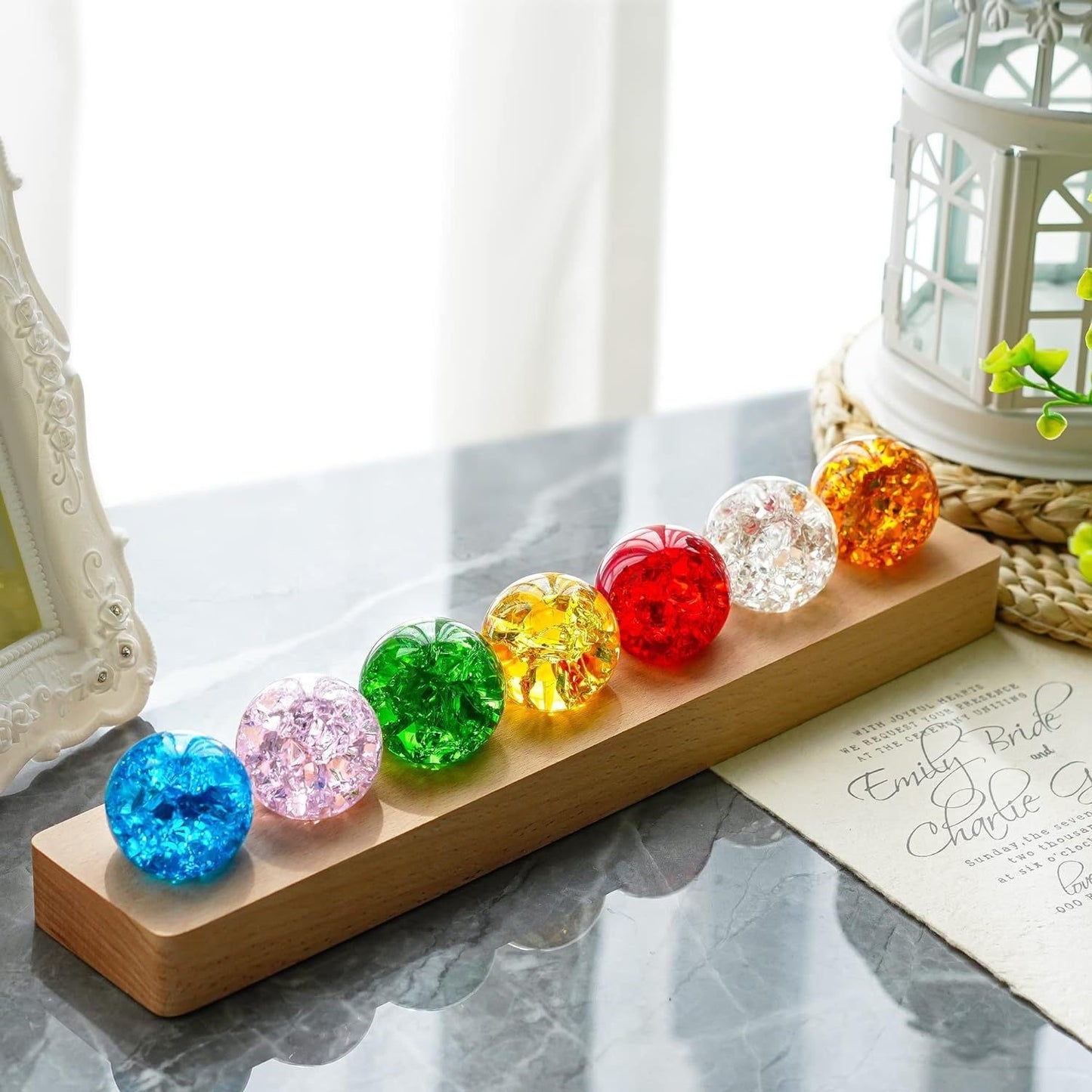 Colorful Crystal Ice Crack Ball Solid Glass Ball Ornament