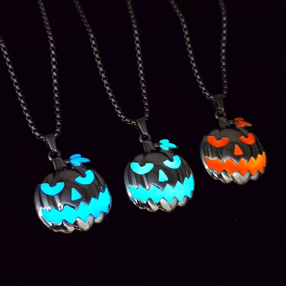 Halloween Ghost Pumpkin Pendant Necklace