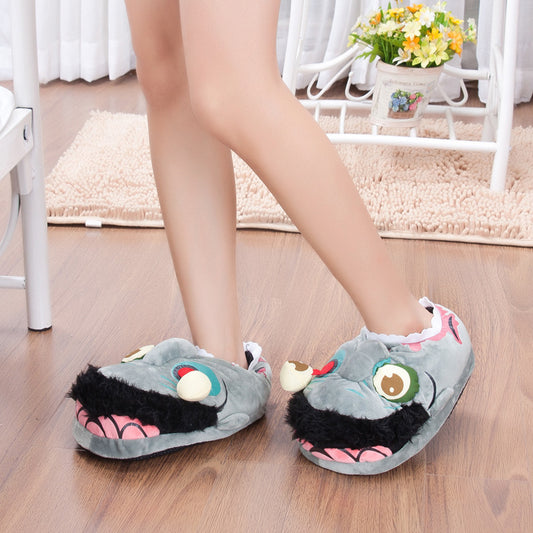 Halloween Cartoon Zombie-monster Cotton Slippers