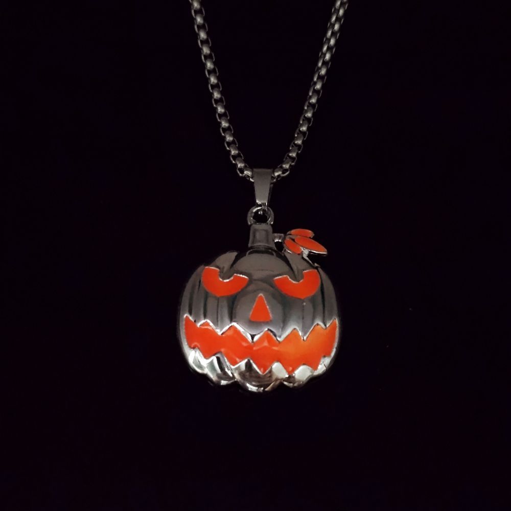 Halloween Ghost Pumpkin Pendant Necklace