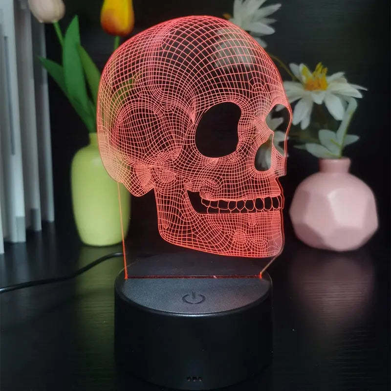 3D Small Night Lamp Halloween Skull
