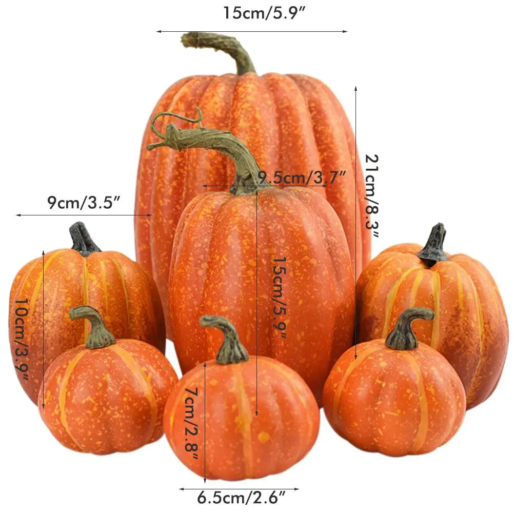 7PCS Artificial Simulation Pumpkin