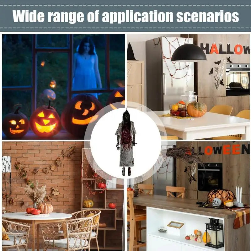 Halloween Suspending Corpse Ghost Monster Ghost Shadow Window Sticker Spooky Glass Helloween Party Decor Electrostatic Sticker