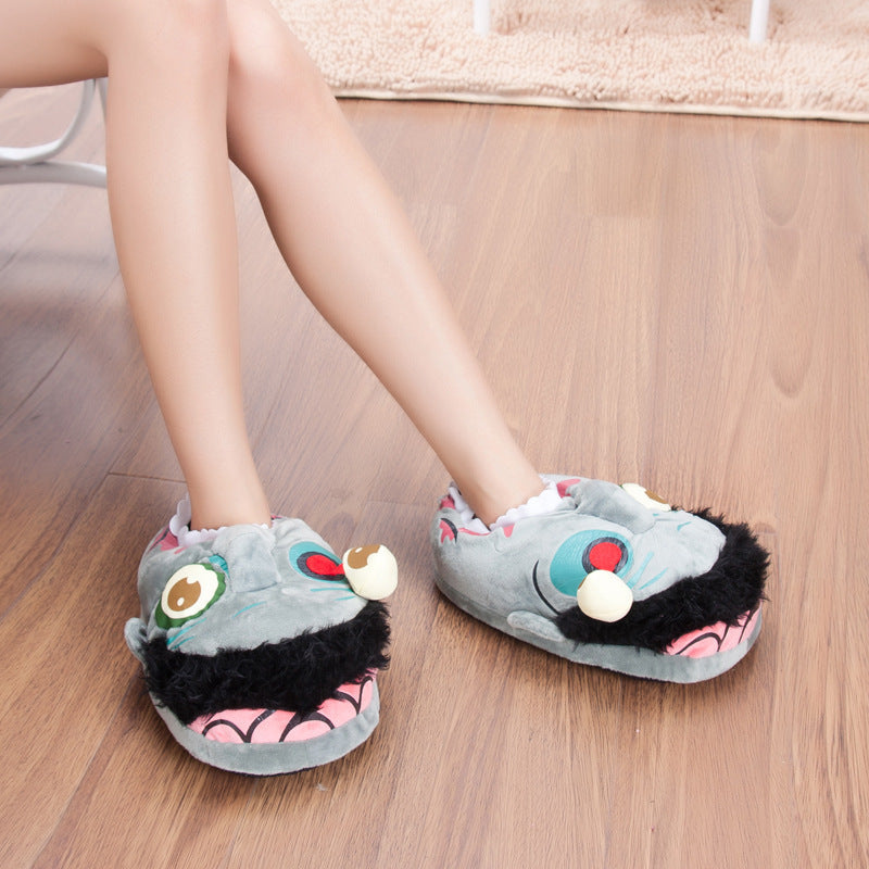 Halloween Cartoon Zombie-monster Cotton Slippers