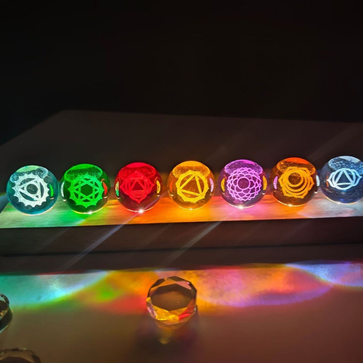 Colorful Crystal Ice Crack Ball Solid Glass Ball Ornament