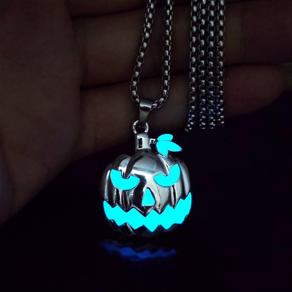 Halloween Ghost Pumpkin Pendant Necklace