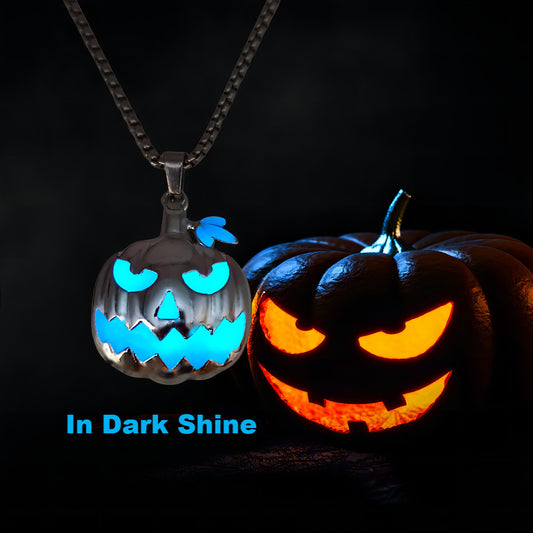 Halloween Ghost Pumpkin Pendant Necklace