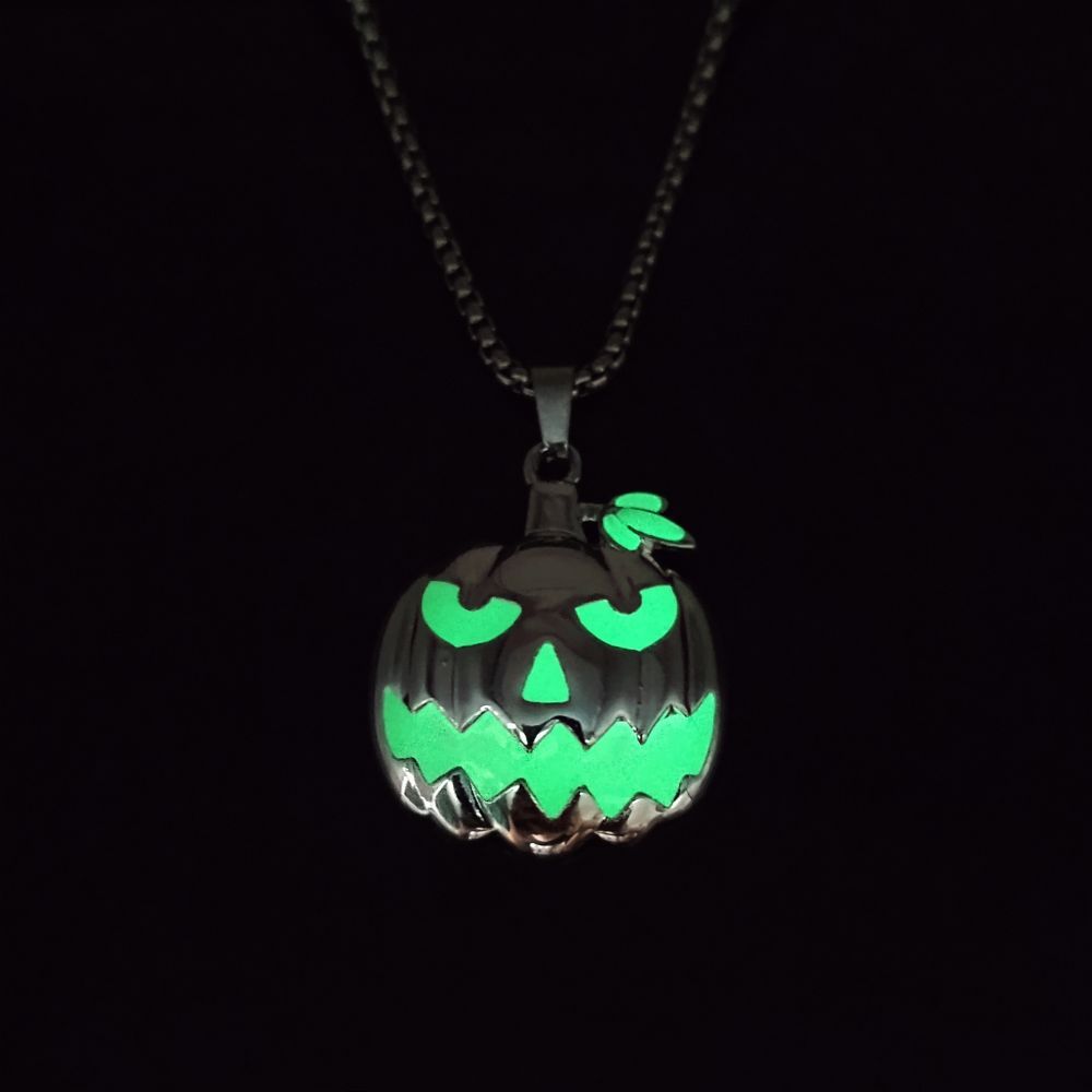 Halloween Ghost Pumpkin Pendant Necklace