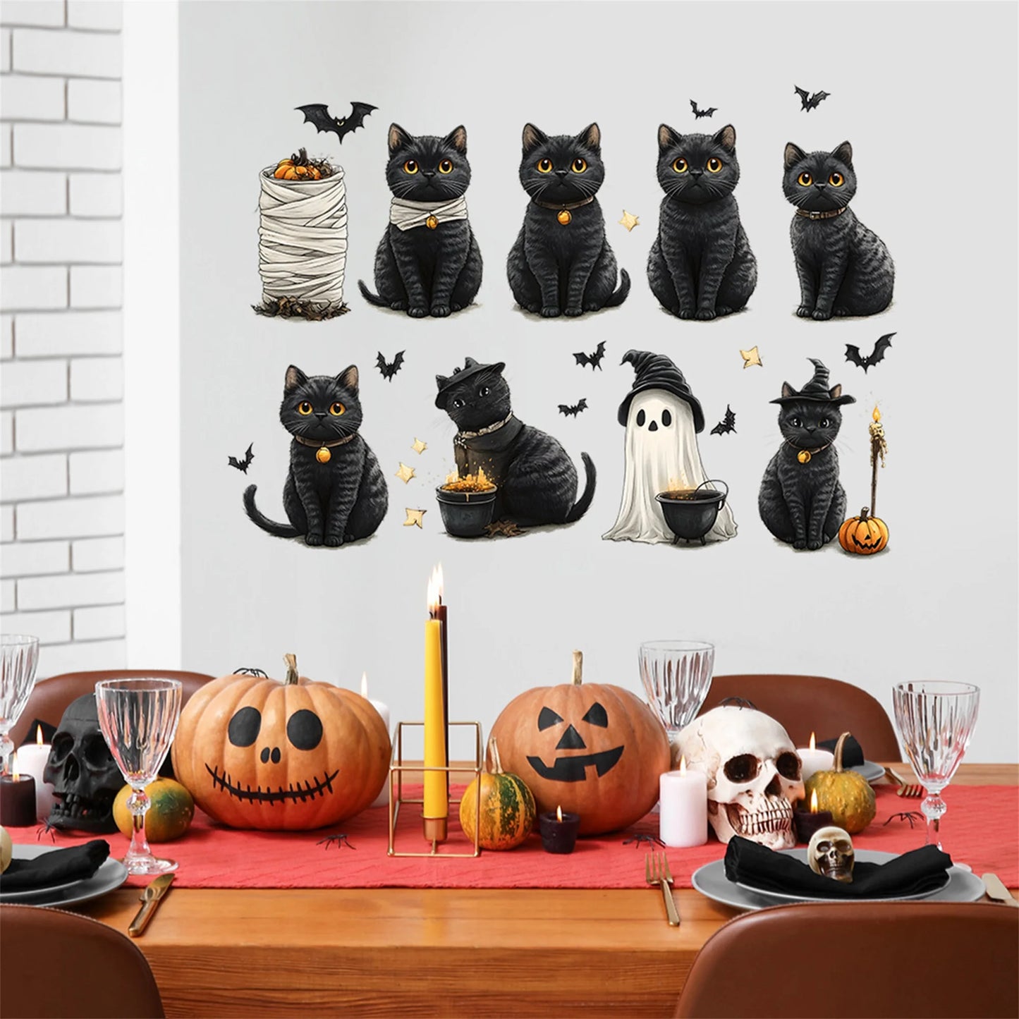 3D Pumpkin Ghost Bat Wall Stickers