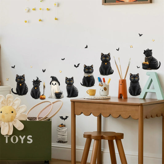 3D Pumpkin Ghost Bat Wall Stickers
