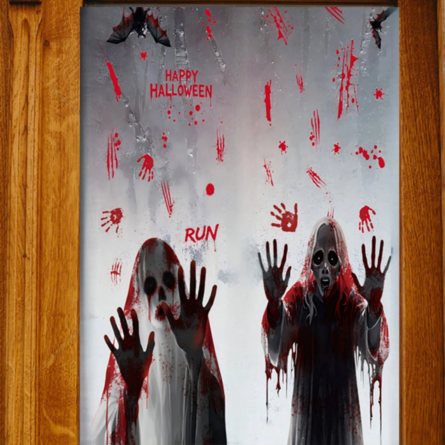 4Pcs Reusable Spooky Window Clings