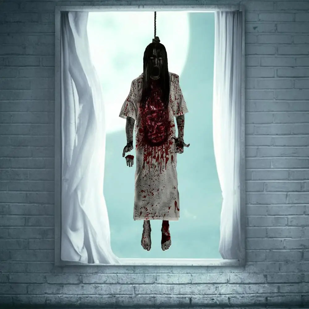 Halloween Suspending Corpse Ghost Monster Ghost Shadow Window Sticker Spooky Glass Helloween Party Decor Electrostatic Sticker