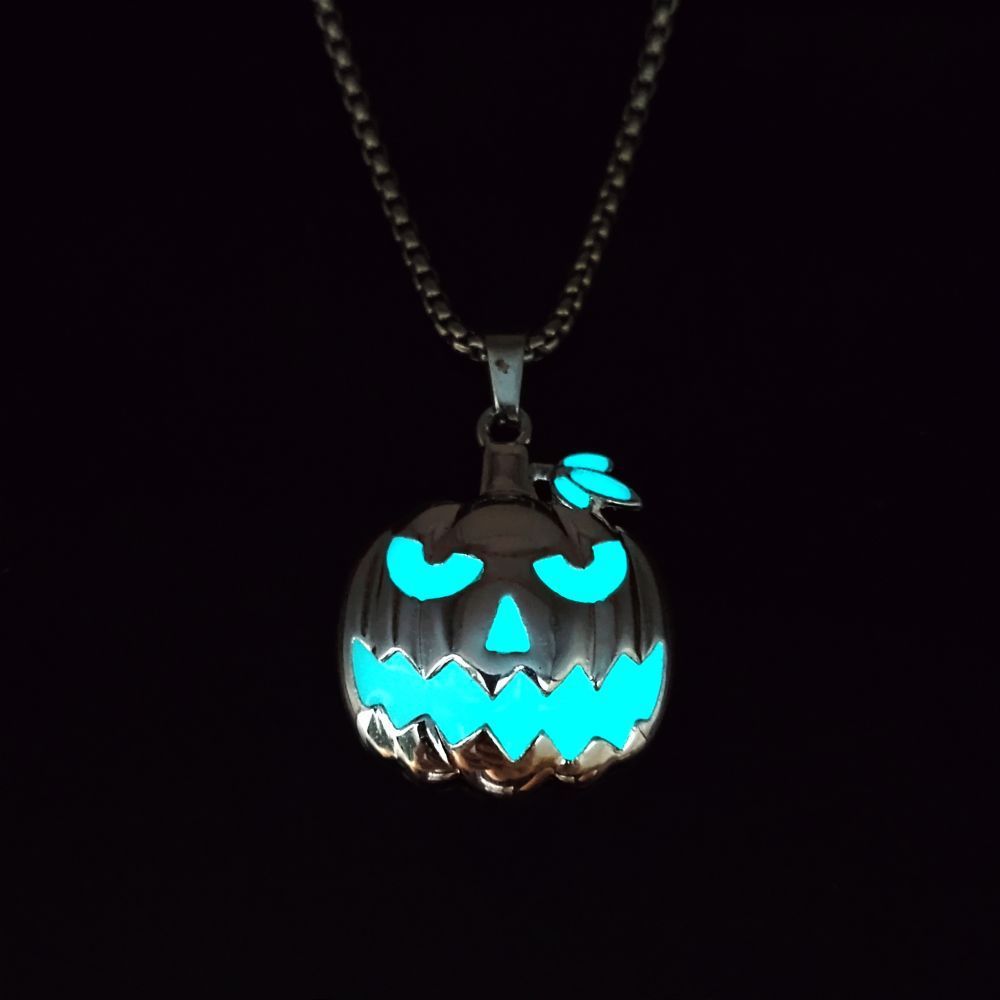 Halloween Ghost Pumpkin Pendant Necklace