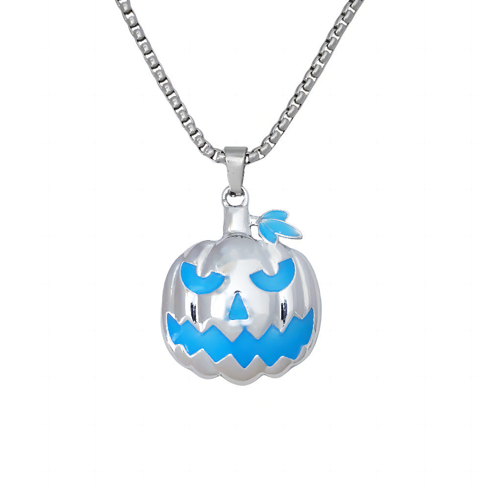 Halloween Ghost Pumpkin Pendant Necklace